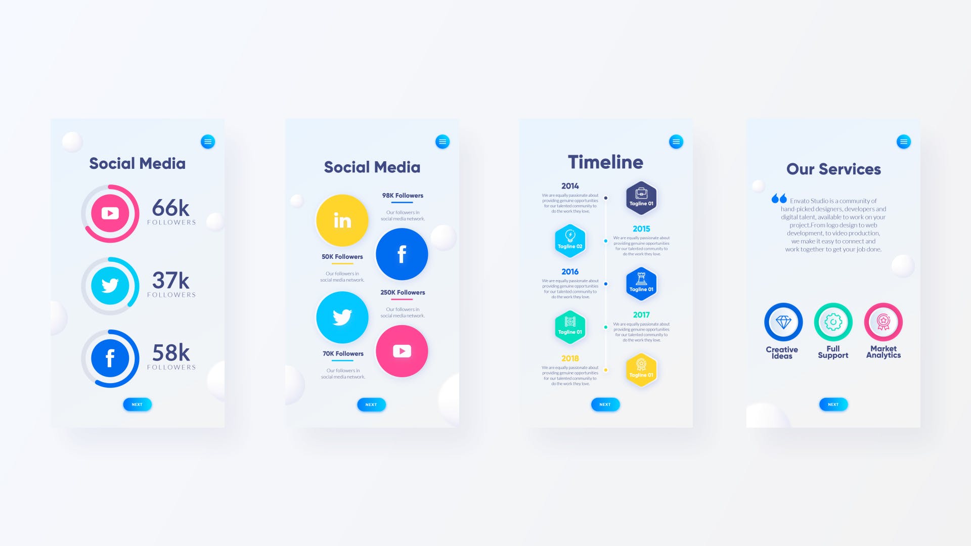 企业品牌宣传APP页面/H5页面设计模板合集 Stories Corporate Bundle插图(9)