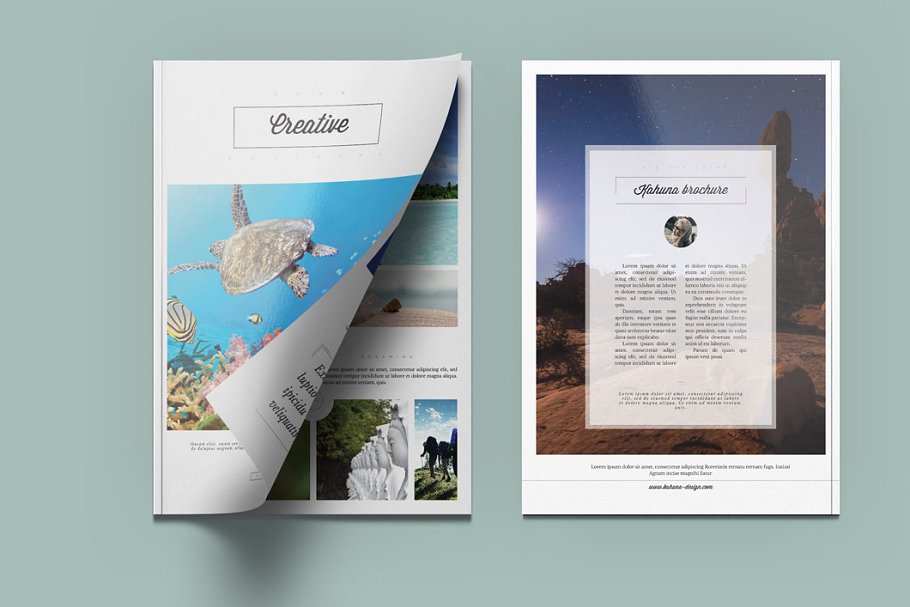 创意黑白旅行杂志画册模板 Creative Black &White Brochure插图(5)