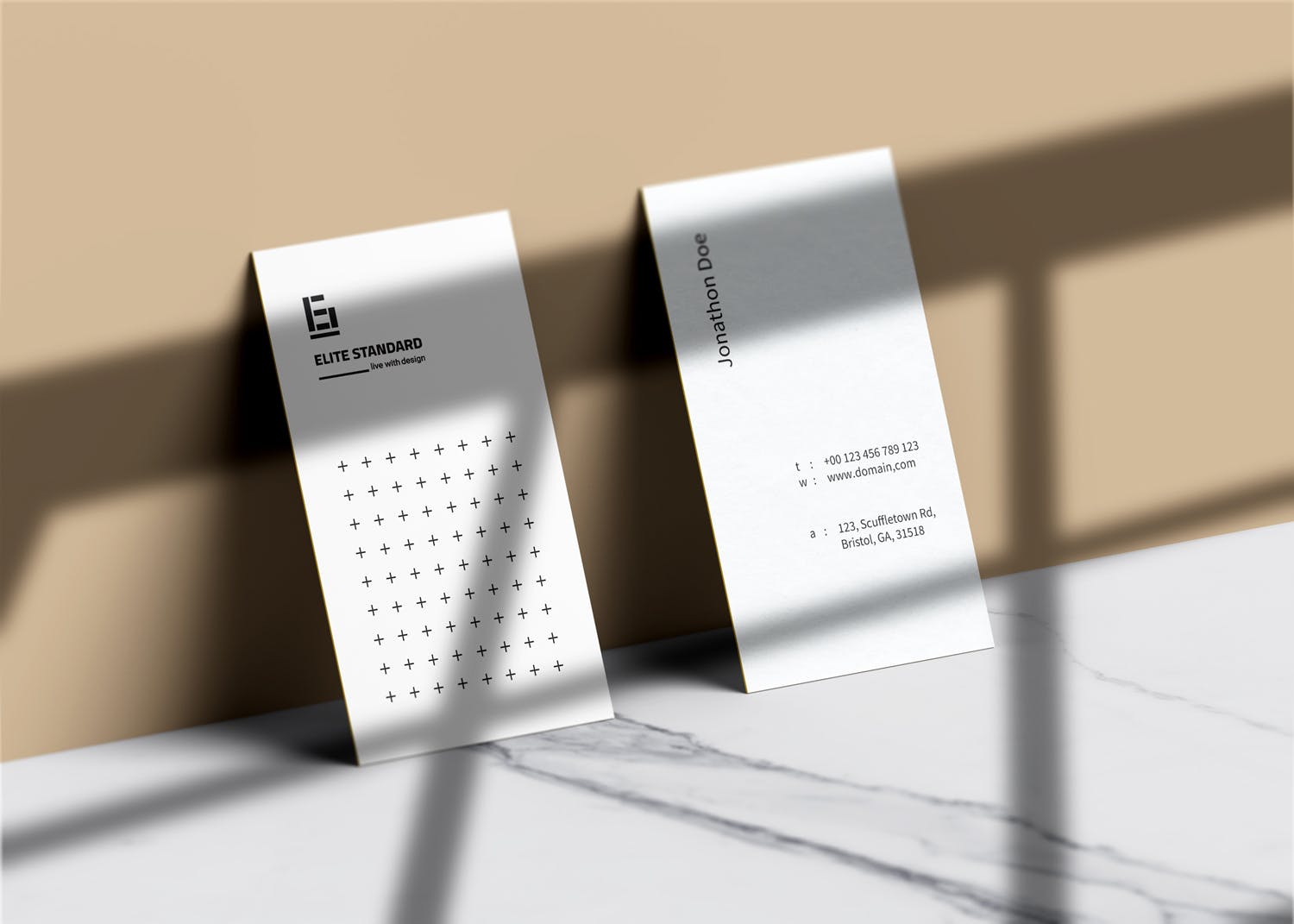 十字底纹单色设计风格高端名片模板 creator Business card插图(3)