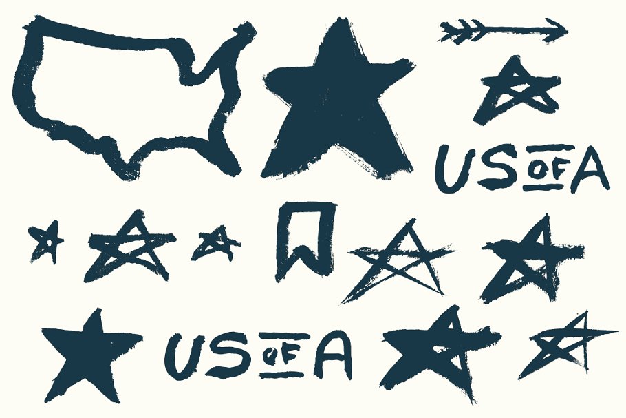 45款手绘美国元素 45 Hand Painted USA Elements插图(5)