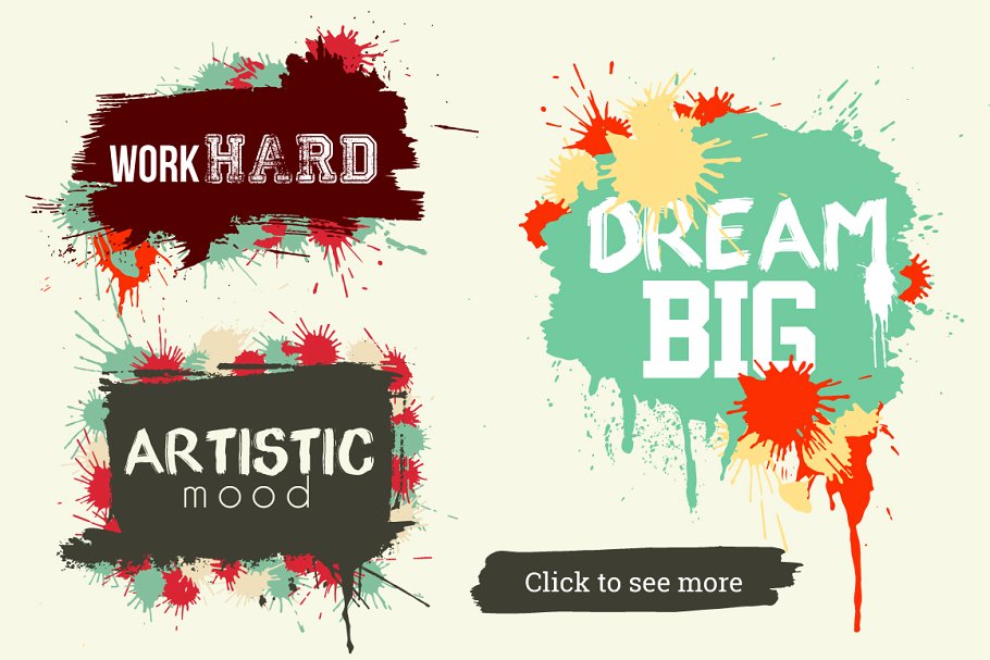 泼墨图案矢量插画素材 Just Splash It! Grunge vector blots插图(2)