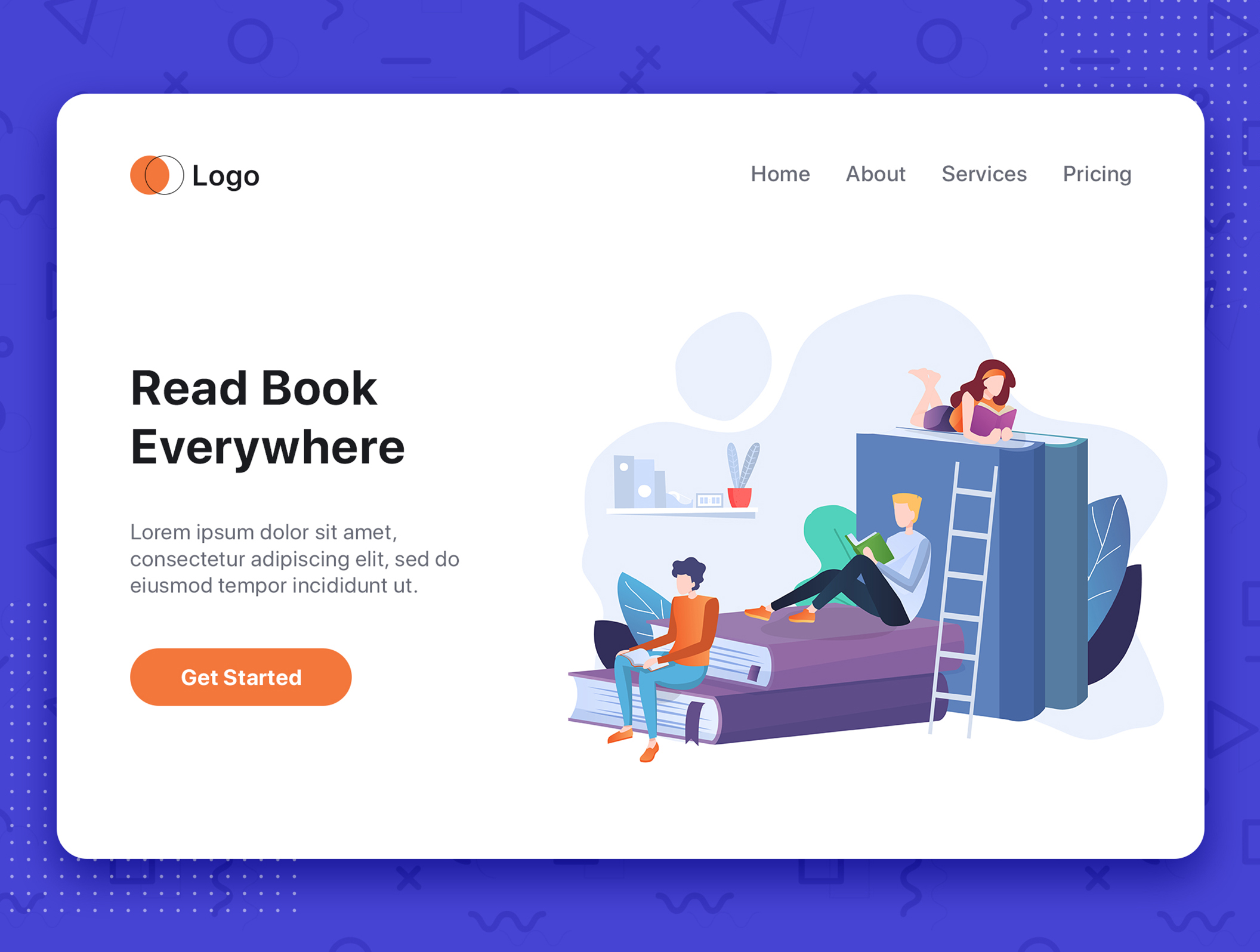 素材库下午茶：生活&工作场景着陆页网站设计矢量插画素材插图(11)