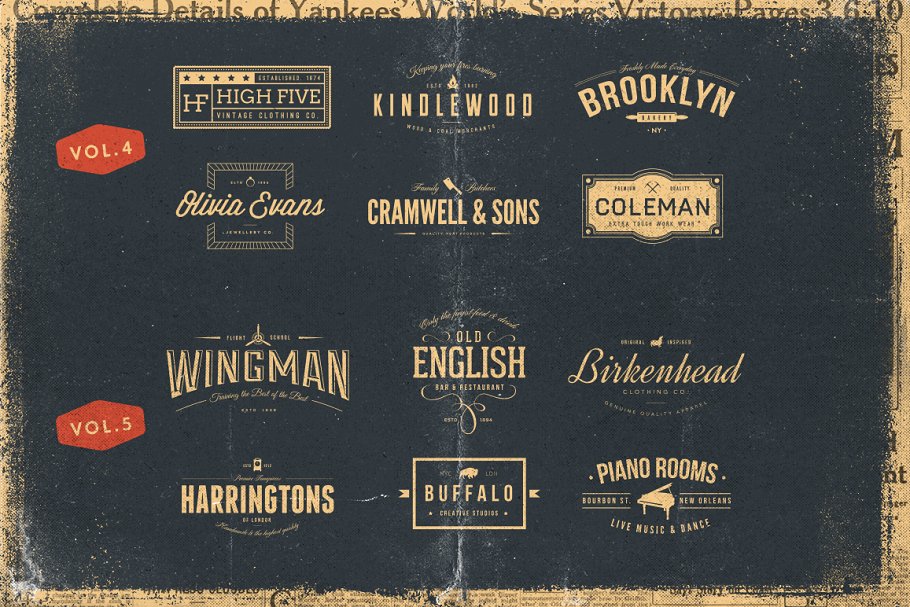 30枚复古复刻风格Logo标志设计模板合集 30 Vintage Logos Bundle插图(2)