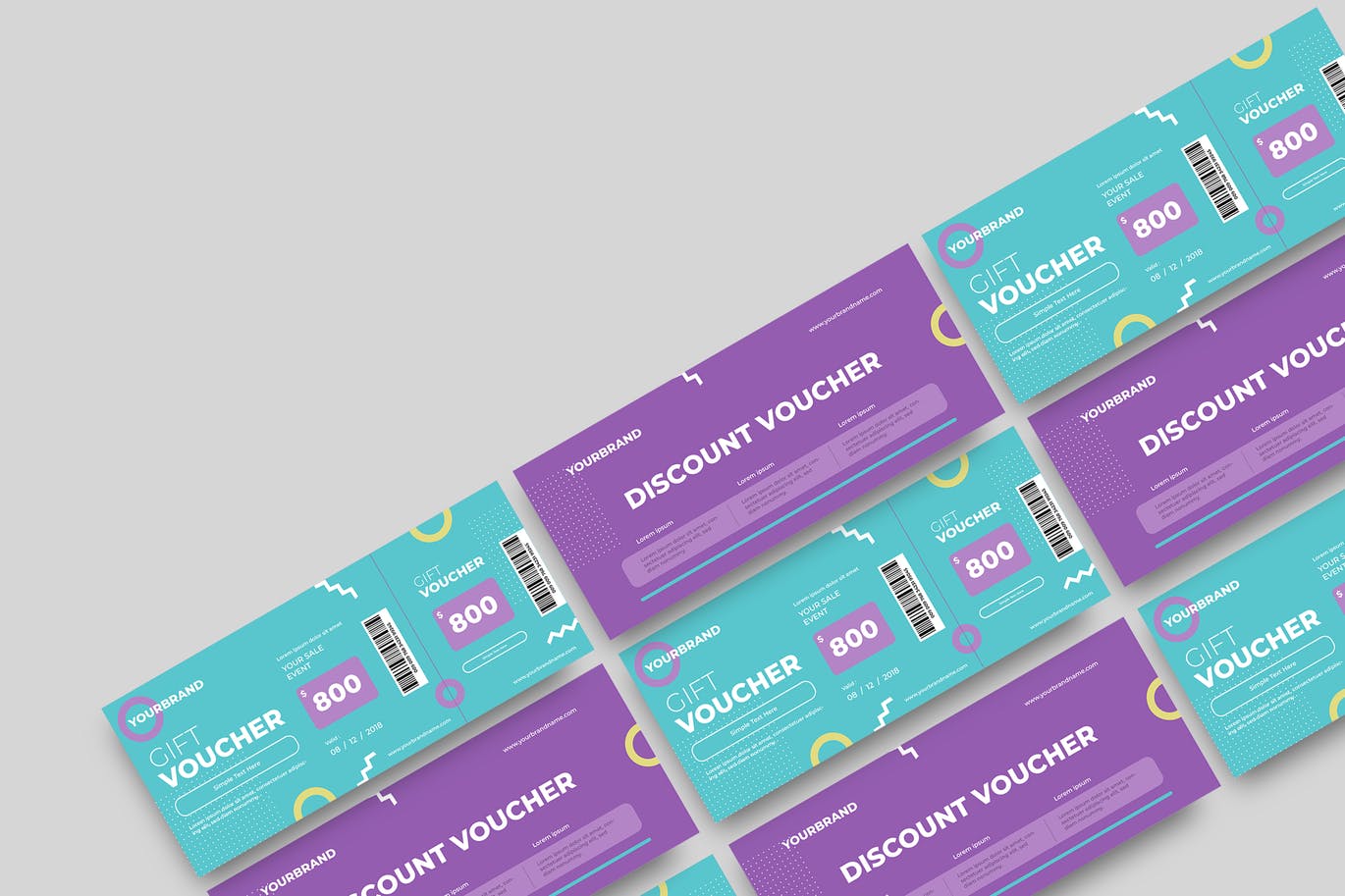 时尚高端简约多用途的新年圣诞节打折促销sale礼品券入场券门票设计矢量模板-10插图