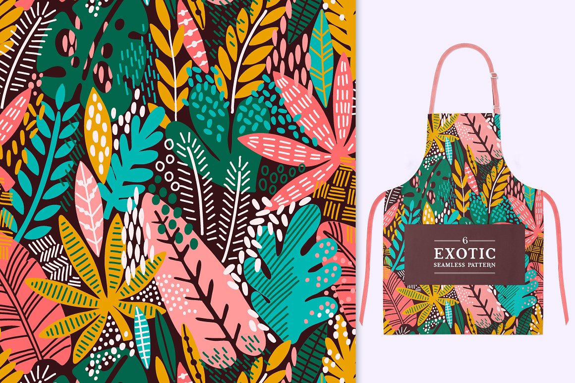 色彩鲜艳的异域风情叶子图案 Exotic leaves patterns插图(6)