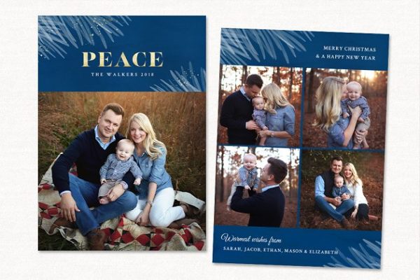 圣诞节日家庭聚会派对邀请贺卡模板 Christmas Card Template CC202