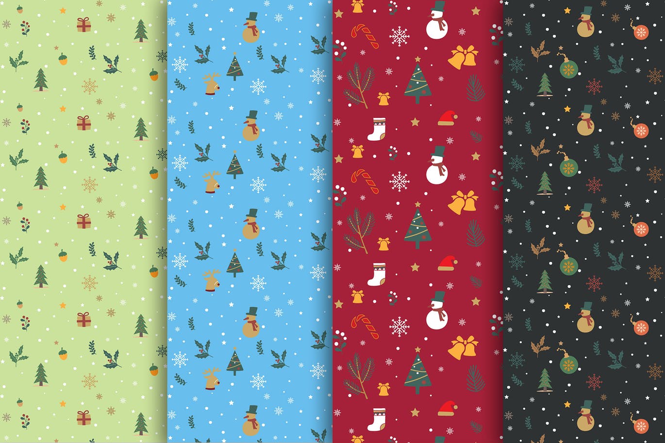 圣诞节主题手绘图案无缝背景素材 Drawn Christmas Pattern Collection插图