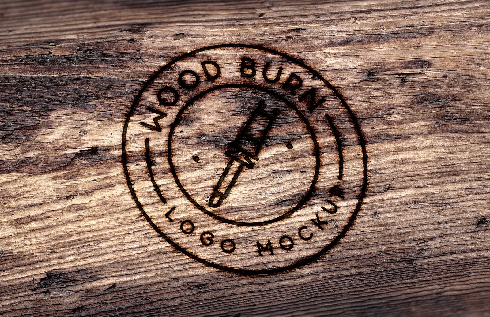 灼烧效果 Logo 展示样机 Wood Burn Logo Mockup插图