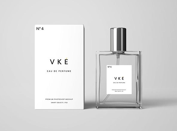 香水瓶＆香水包装盒外观设计样机模板 Perfume Package Mockup