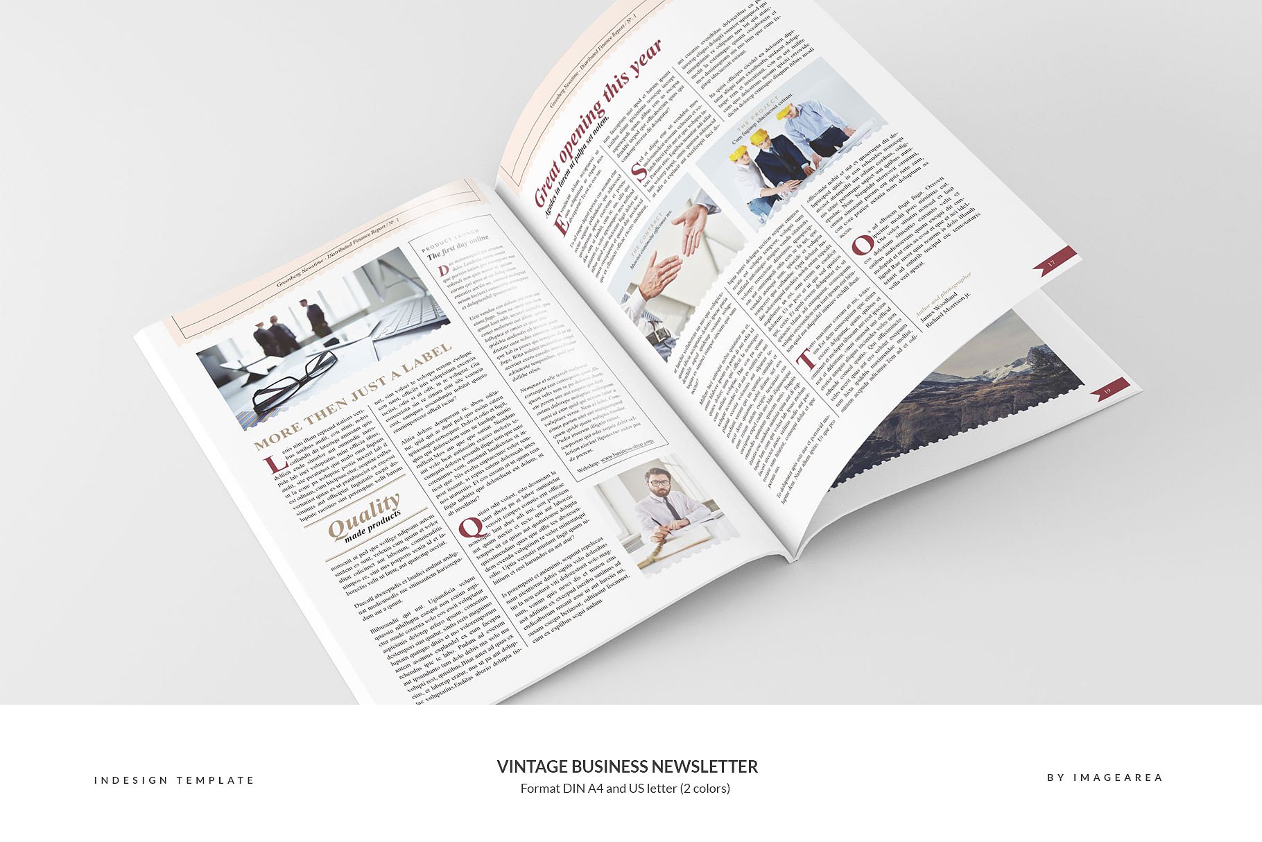 复古商业时事报纸样式通讯模板 Vintage Business Newsletter插图(10)