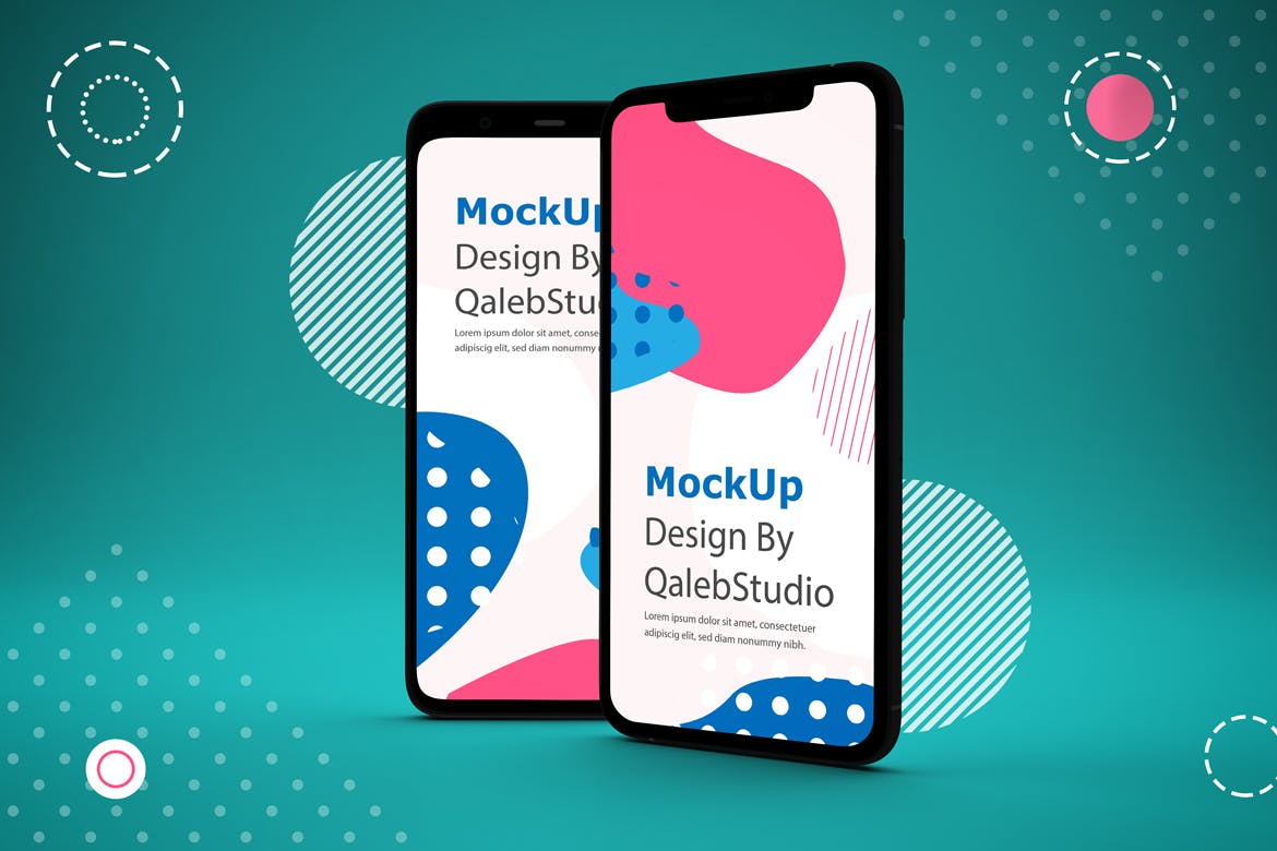 iOS&Android应用UI设计演示素材库精选样机模板 Abstract IOS & Android Mockup V.2插图(4)