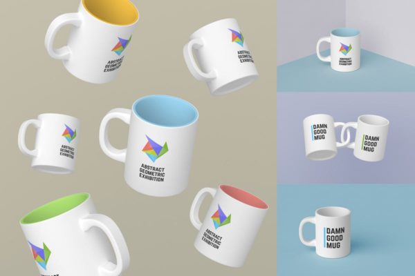 高品质时尚的马克杯样机套装 Mugs Mockups Pack