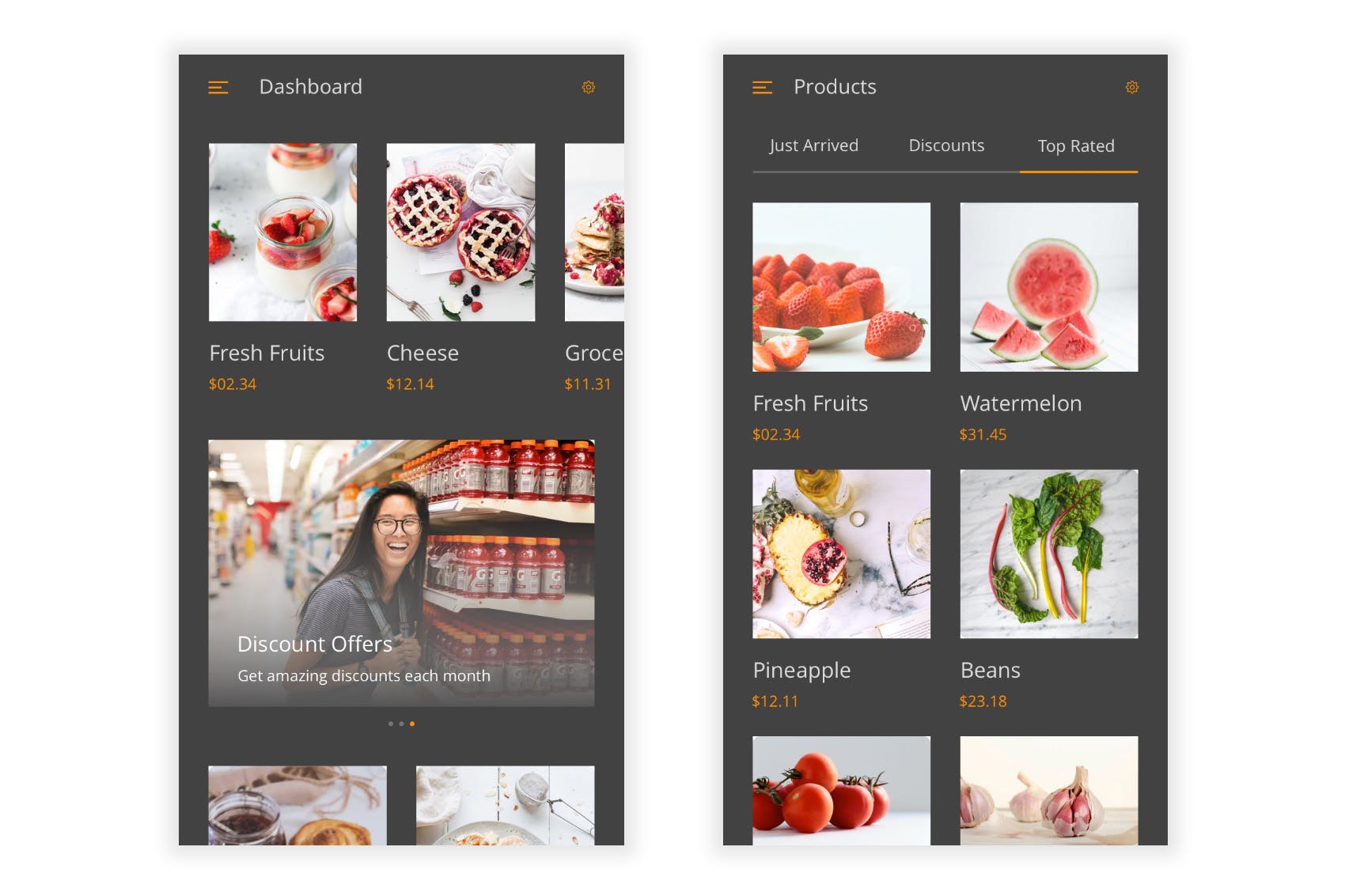 杂货店水果店购物APP应用UI设计素材库精选套件 Groc – Grocery Shopping App in Adobe Illustrator插图(3)