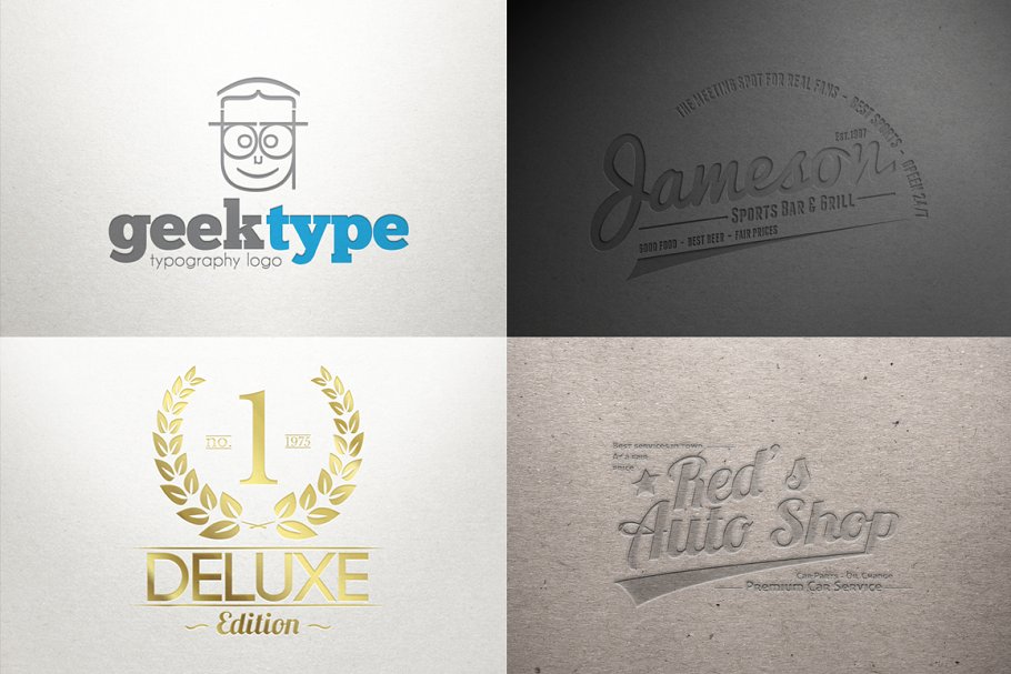 印刷烫印效果Logo样机模板v2 Logo Mock-ups Vol.2插图(1)
