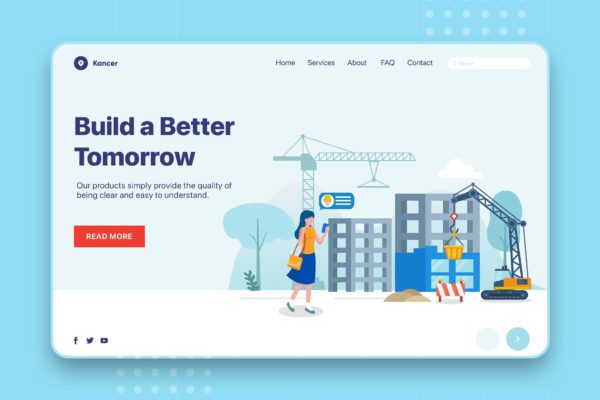 房地产网站矢量素材库精选概念插画素材v7 Kancer – Real Estate Web Header Template