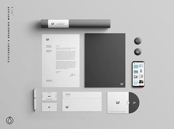 企业品牌VI视觉设计展示办公用品样机套件PSD模板 Stationery Branding &amp; Identity Mockup – PSD