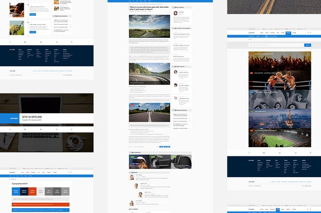 简约多用途在线新闻网站PSD模板 Continent — Multipurpose News PSD Template插图(3)
