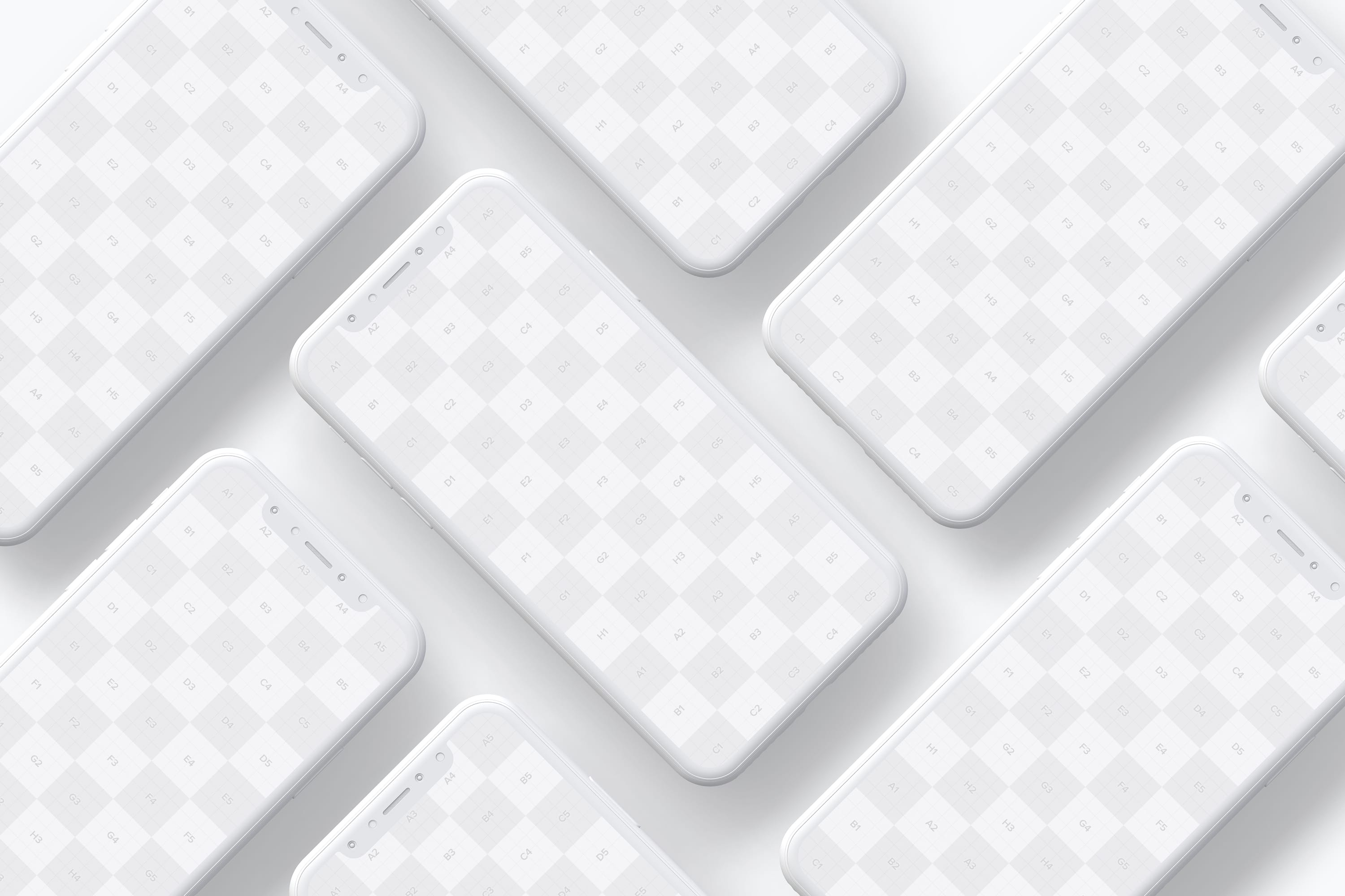 iPhone X手机多屏幕设计预览图等距场景样机 Clay iPhone X Mockup 03插图(2)