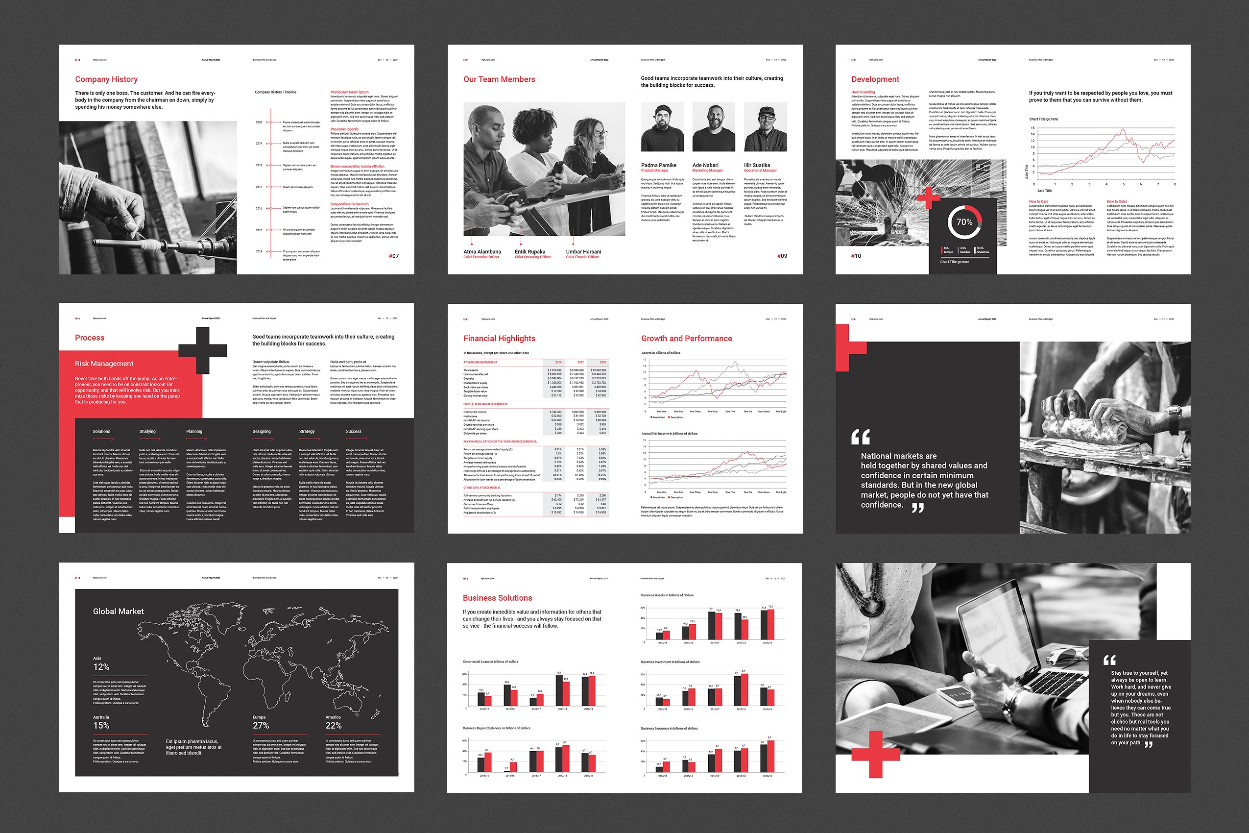 36页专业极简的年度总结杂志模板下载 Annual Reports [indd]插图(15)