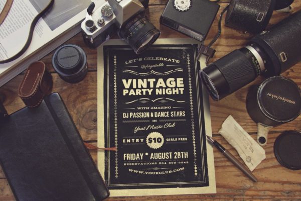 复古摄影工作室场景样机模板 Vintage Photography Studio Scene