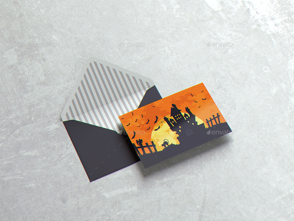 A6明信片和信封邀请传单设计样机 A6 Postcard & Envelope Invitation Flyer MockUp插图(5)