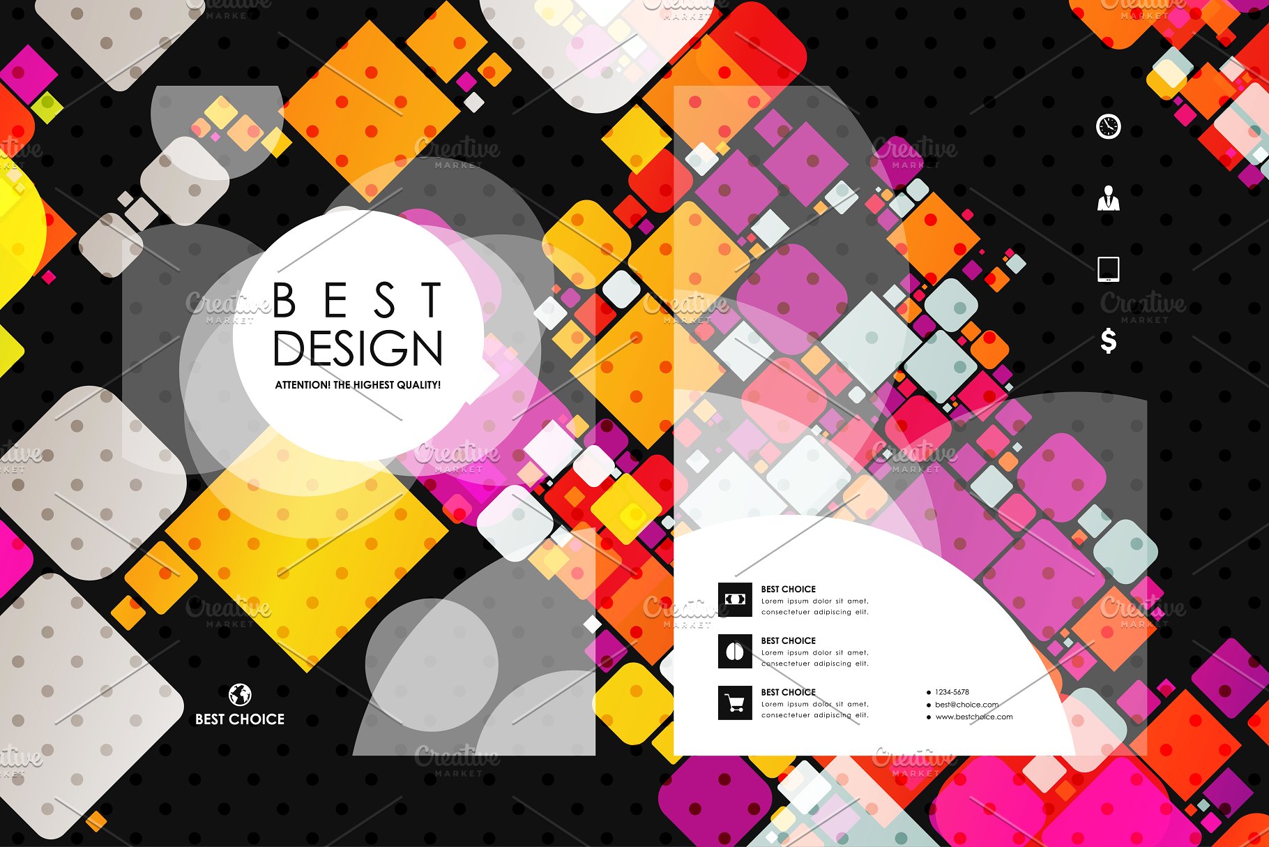 一套抽象图形小册子模板 Set of Abstract Brochures插图