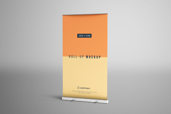 易拉宝广告海报展示样机模板