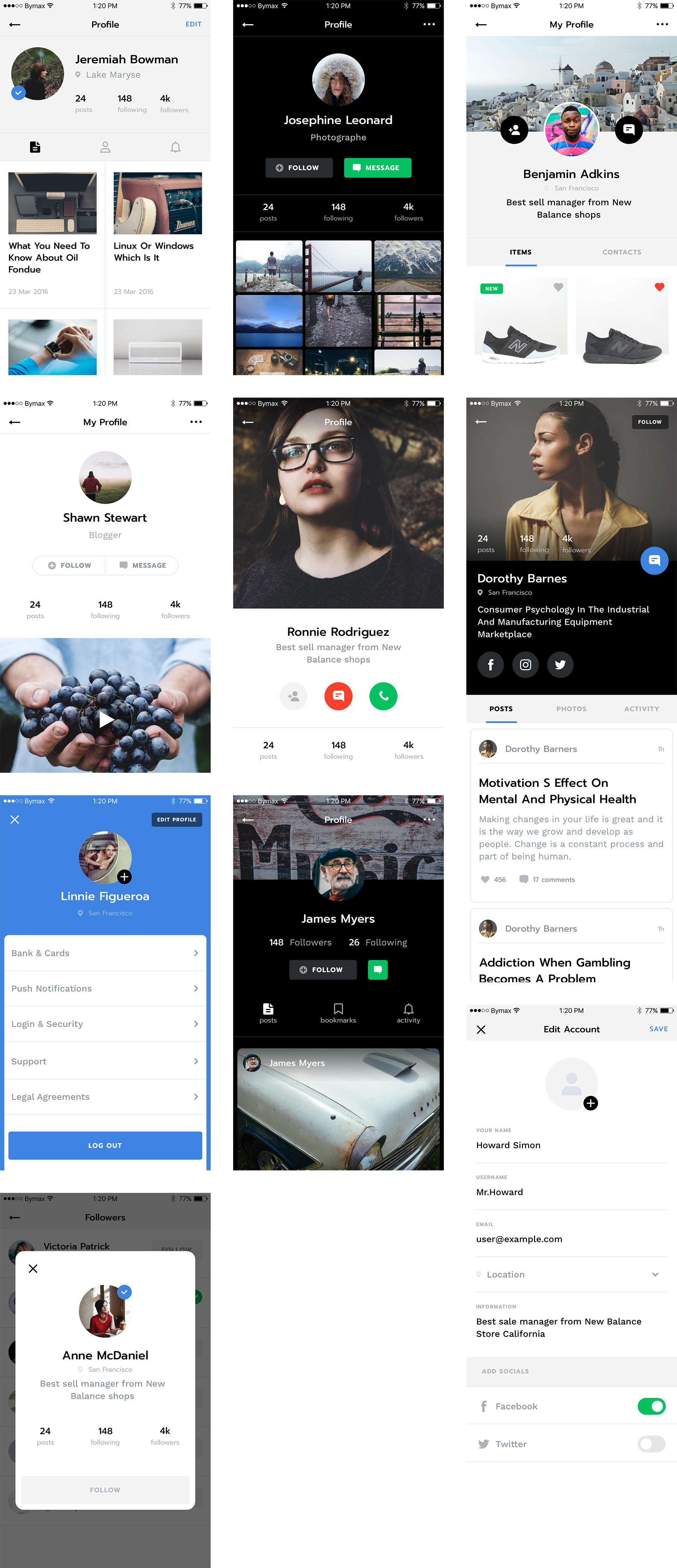 Max 用户资料界面