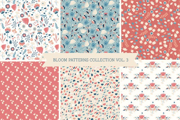 花朵花卉印花图案背景素材v3 Bloom Patterns Collection vol.3插图(5)