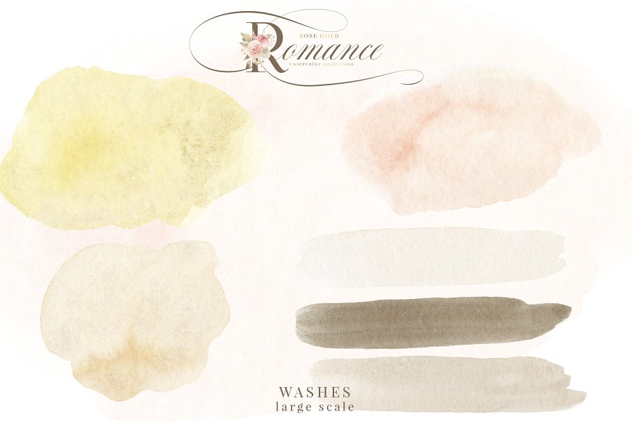 玫瑰金浪漫水彩花卉剪贴画 Rose Gold Romance Watercolor Flowers插图(11)