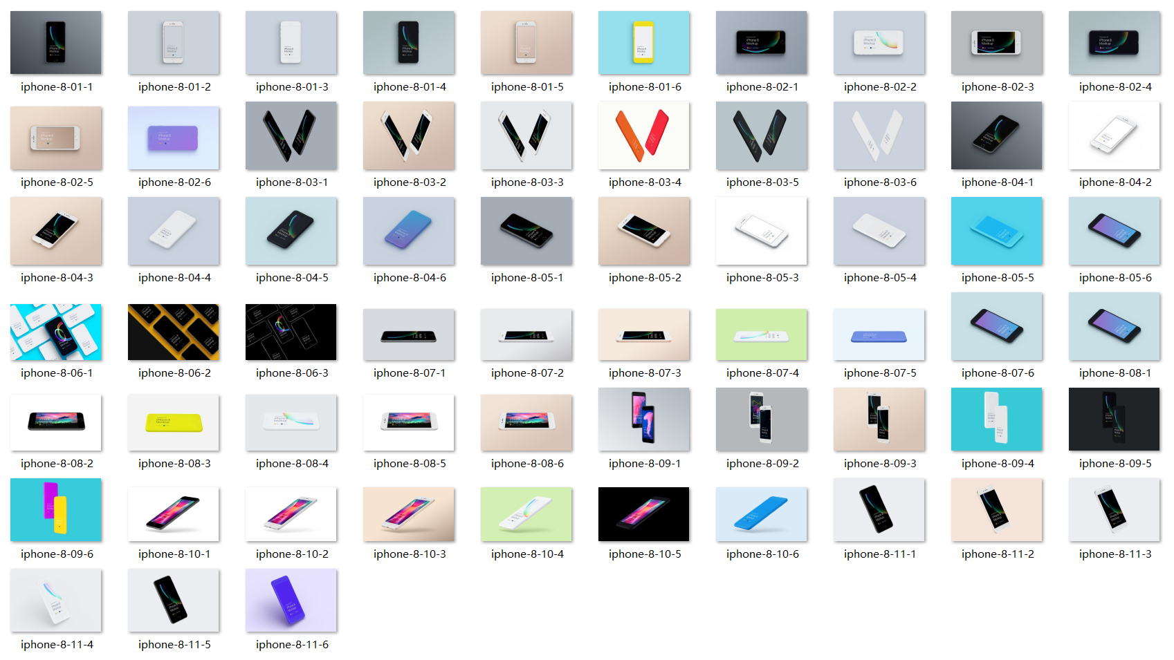 超级主流桌面&移动设备样机系列：iPhone 8 苹果智能手机样机 [兼容PS,Sketch;共3.72GB]插图(11)
