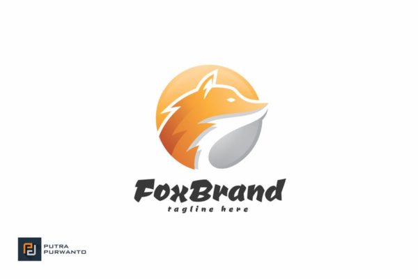 狐狸几何图形品牌Logo设计素材库精选模板 Fox Brand – Logo Template