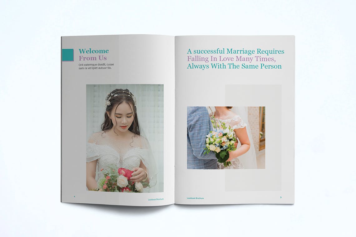 婚纱/女装服装品牌产品画册目录素材库精选Lookbook设计模板 Fashion Lookbook Template插图(4)