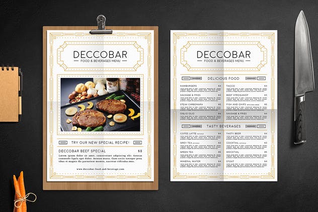 简约设计风格西餐厅菜单模板 Food Menu插图(5)