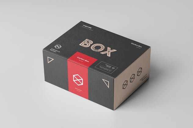 产品包装盒物流包装设计样机模板 Carton Box Mock-up 135x105x60插图(4)