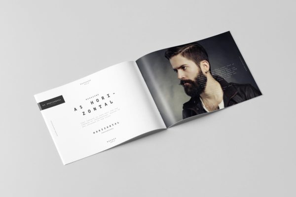 A5规格画册样机 A5 Horiozontal Brochure Mock-up