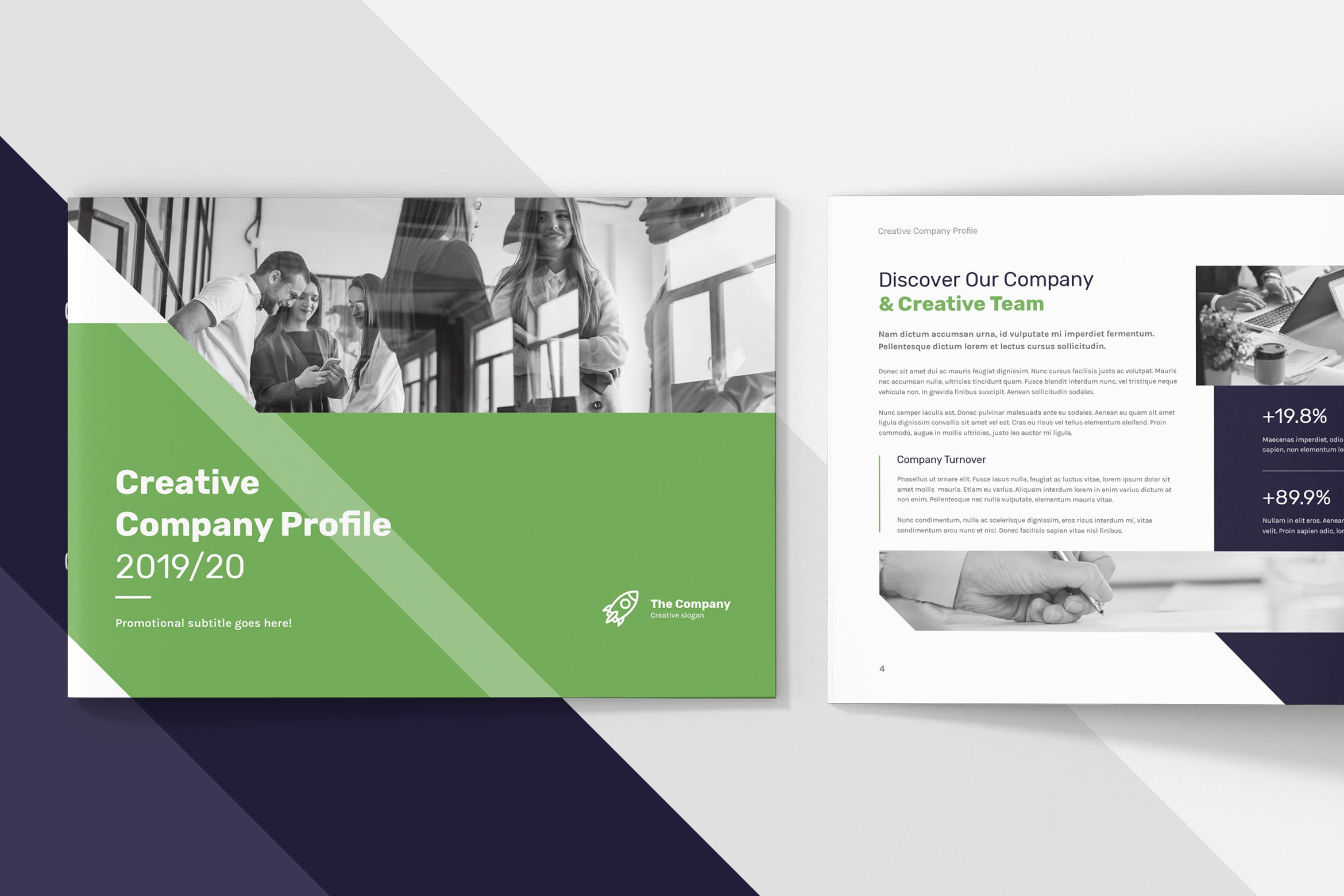 创意多用途横版设计风格企业公司画册排版设计模板 Creative Multipurpose Company Profile Landscape插图