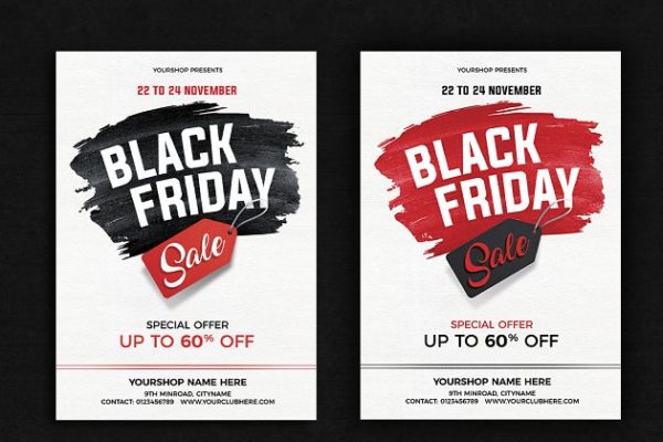 黑色星期五购物促销活动传单模板 Black Friday Flyer