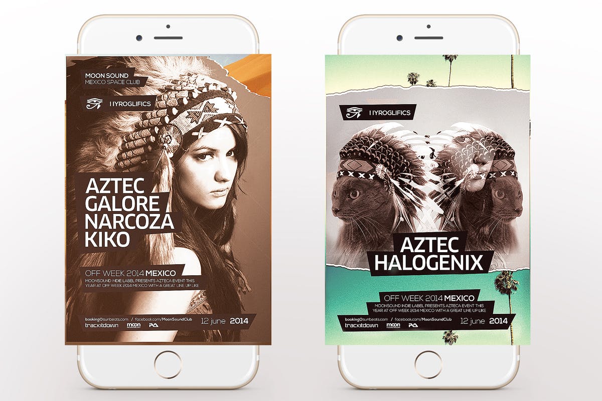 阿兹特克夏日派对海报传单设计模板 Aztec Summer Flyer插图