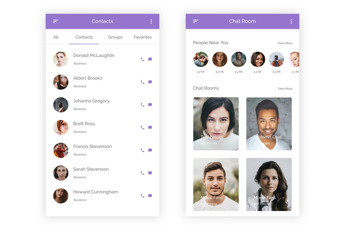 社交聊天&分享APP应用UI设计素材库精选套件 Chatty – Chatting & Sharing App -Adobe Illustrator插图(5)
