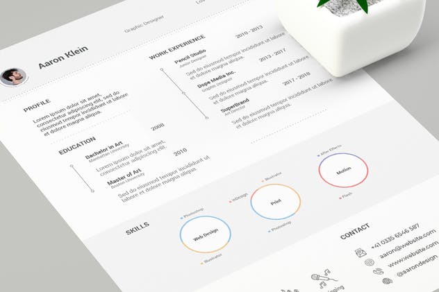 简历设计预览样机模板 Resume Mockups and Template插图(2)