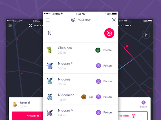 Pokemap 应用概念设计素材之家精选sketch素材