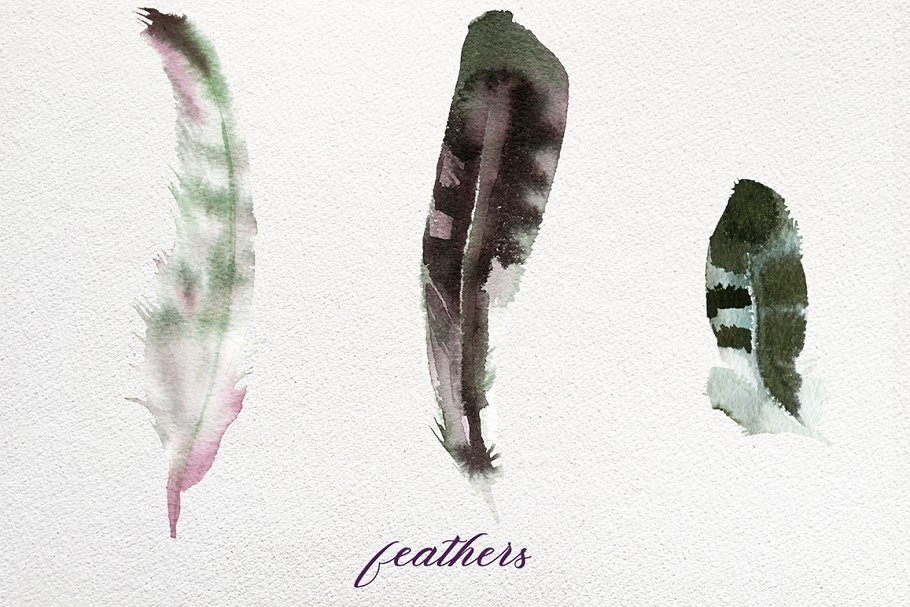 奶油朗姆酒棕&梅色波希米亚式花卉水彩剪贴画 Butterum & Plum Boho Florals PNG插图(4)