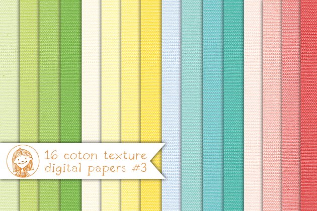 16款帆布纹理背景 Canvas Texture Background插图