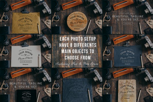 手作艺术品工匠制作促销场景样机合集 “Wood&Bone” – Promotional Mockups插图(3)