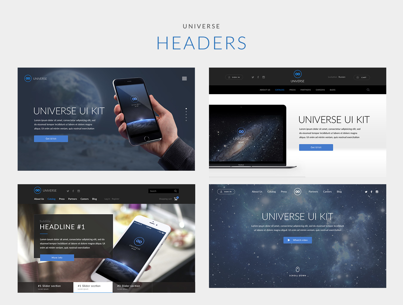 犹如浩瀚宇宙般大气的网页模版套装下载[PSD,Sketch]插图(2)