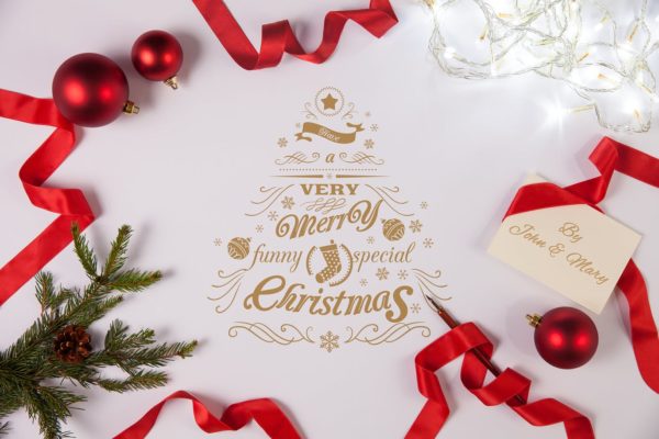 简约优雅风格圣诞节贺卡设计图样机素材库精选模板v2 Clean and Elegant Christmas Greetings Mockups #2