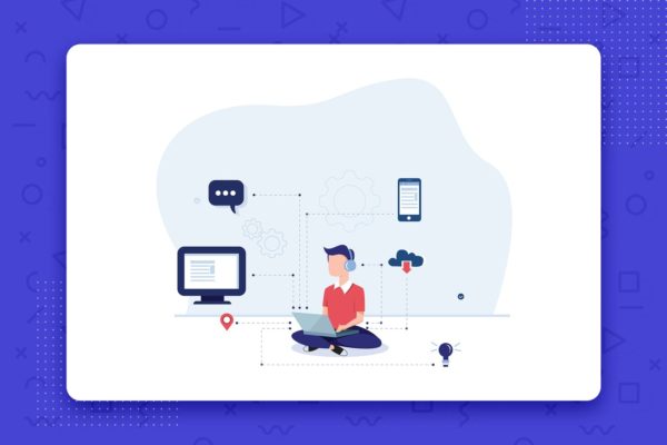 物联网智能设备矢量概念插画素材 Internet of things illustration of smart devices