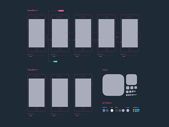 Diagram Template for iPhone素材之家精选sketch素材