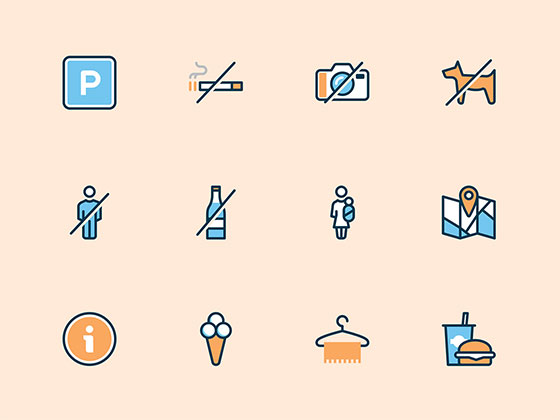 50 枚机场导视元素图标素材之家精选sketch素材